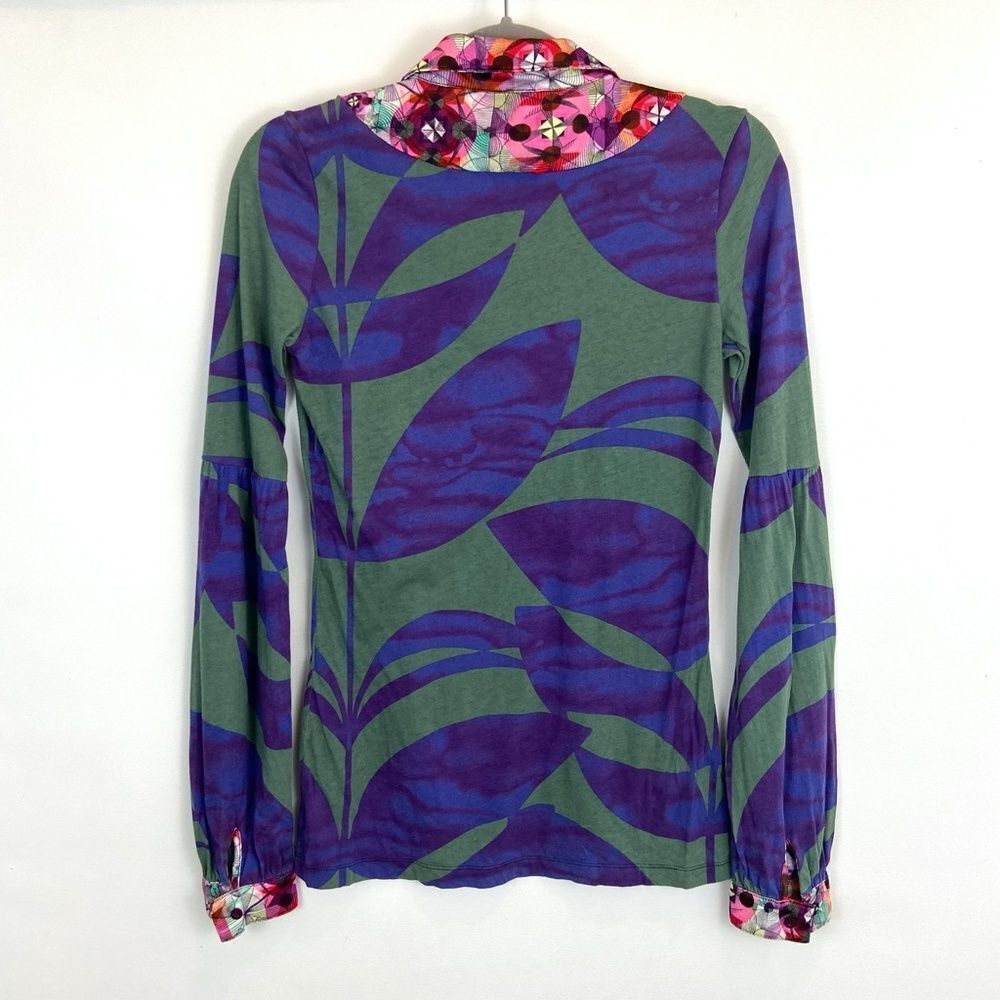 Custo Barcelona abstract art to wear collared long sleeve blouse - Picture 2 of 4